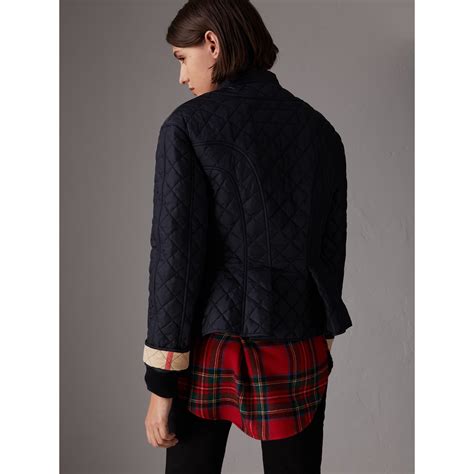 burberry navy quilted coat|Burberry quilted jacket outlet price.